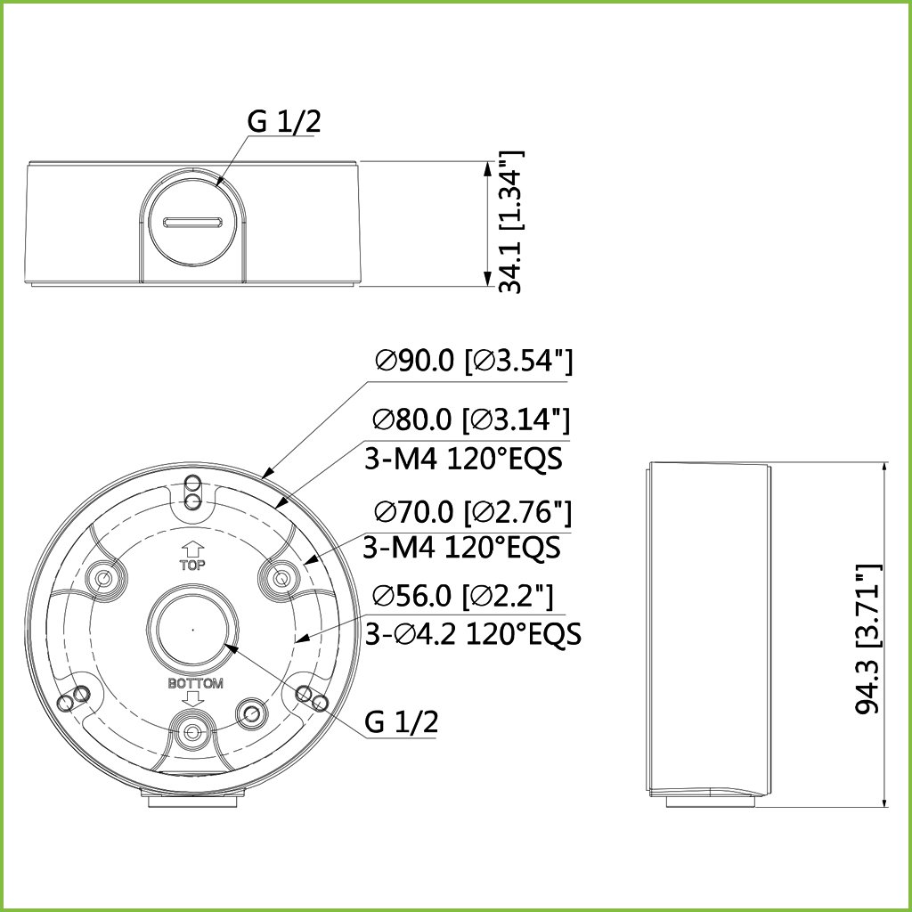 Caja de conexiones para IPC-HFW1/3/5 y HAC-HFW1/2/ME1 con anclaje en 3 puntos - Imagen 2