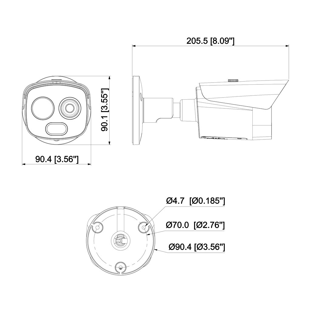 Cámara Térmica IP DUAL 256*192 10mm + 4M 12mm IP67 12V PoE - Imagen 4