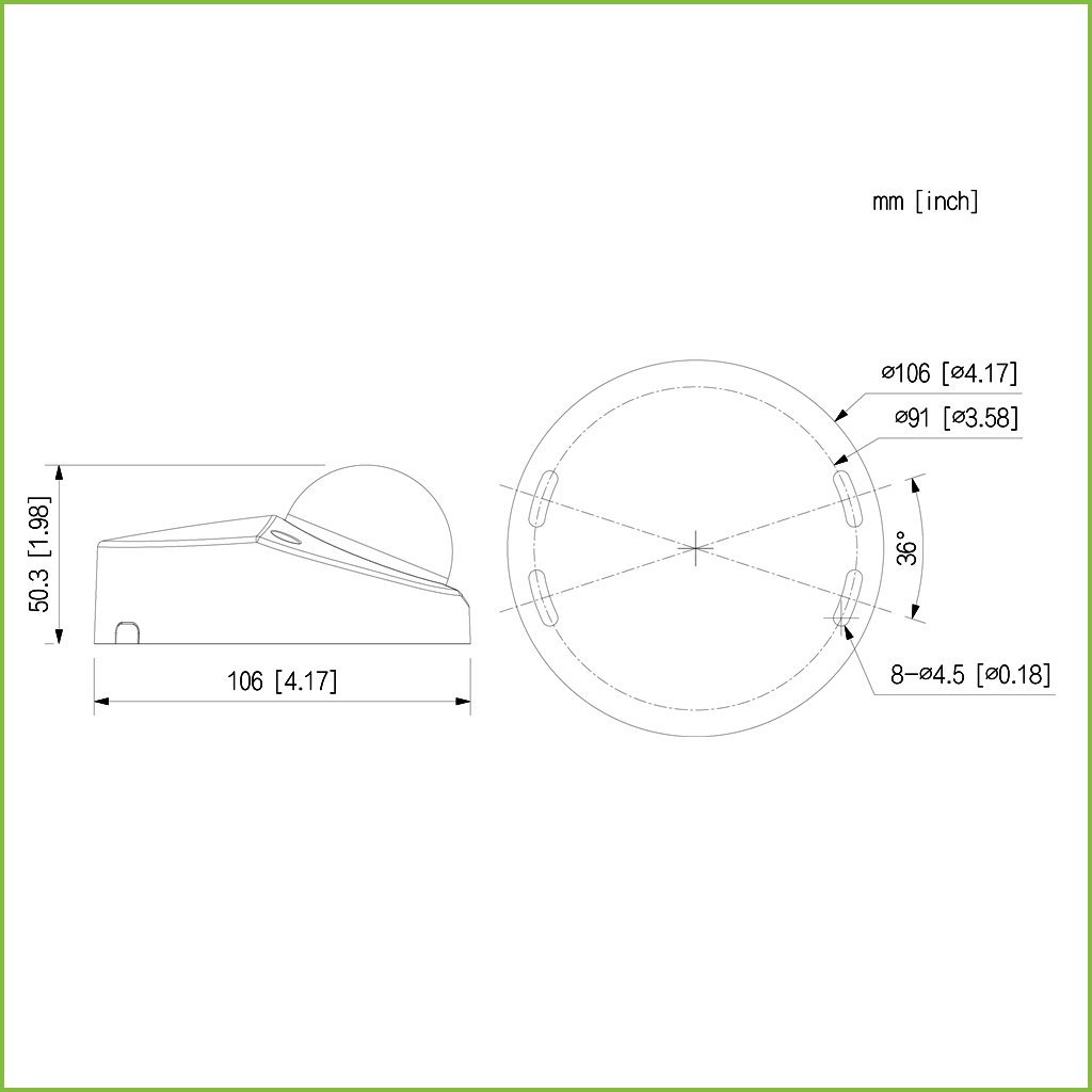 (-S5) Domo HDCVI 4EN1 2M 1080P DN ICR dWDR IR20m 2.8mm IP67 IK10 MIC - Imagen 2