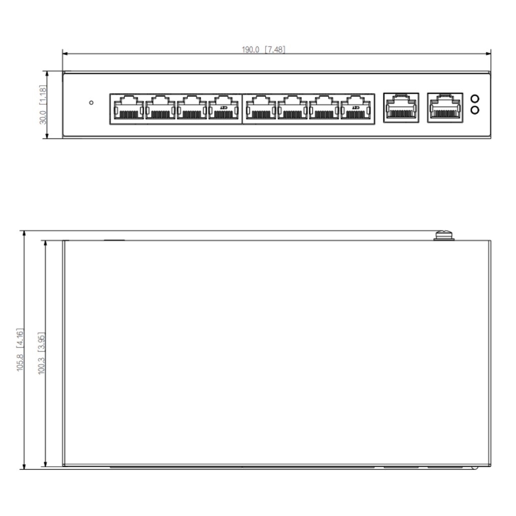 Switch PoE 8 puertos 10/100 + 2RJ45 Uplink Gigabit 110W Gestionable en Cloud Layer2 - Imagen 2