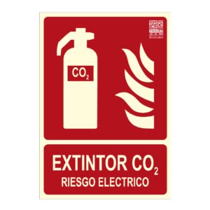 IMPLASER Señal extintor CO2 riesgo eléctrico 29