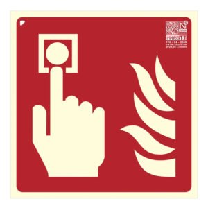 IMPLASER Señal pulsador de alarma 42x42cm. 20m