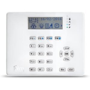 INIM Teclado LCD vía radio. 4 leds de señalización. Requiere 2 x CR17450 incluidas. Grado 2