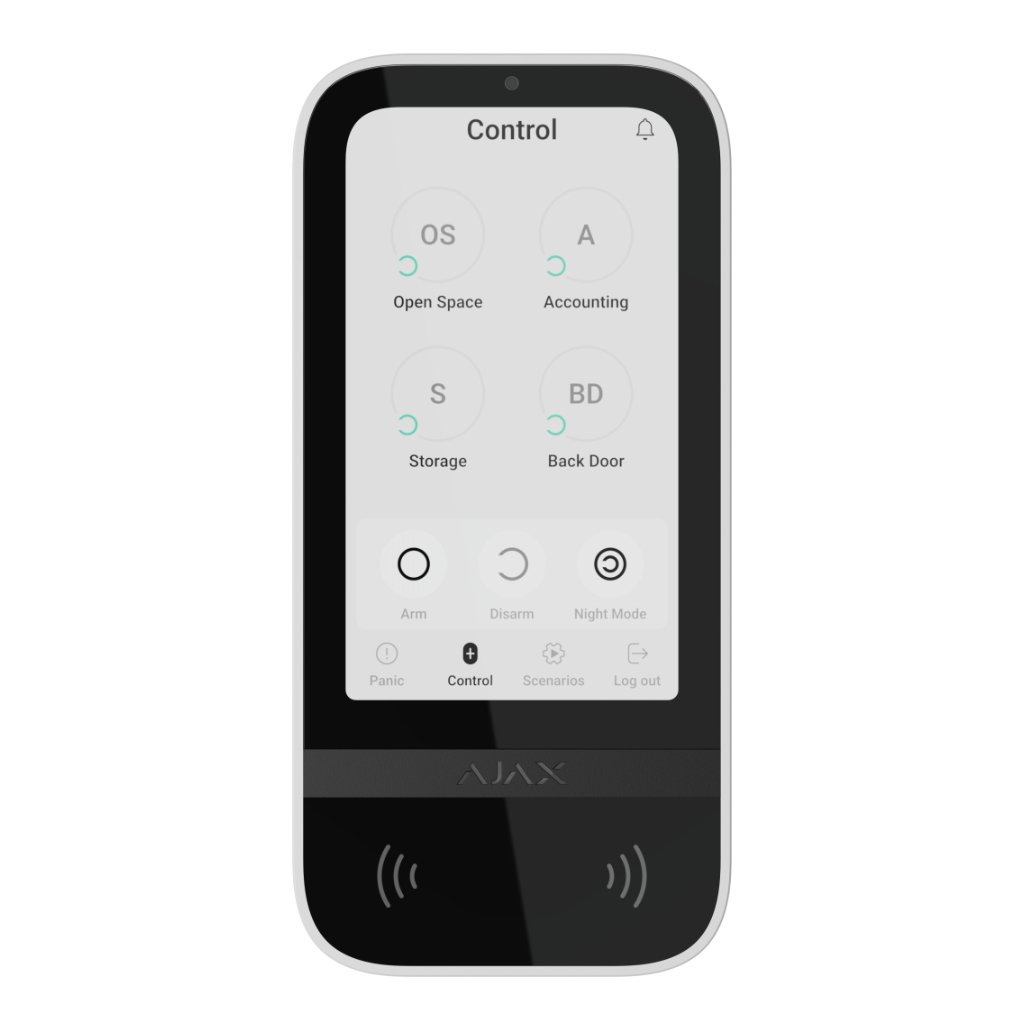 AjaxAjax KeyPad TouchScreen Jeweller. Teclado Táctil con Lector Inalámbrico. Color Blanco