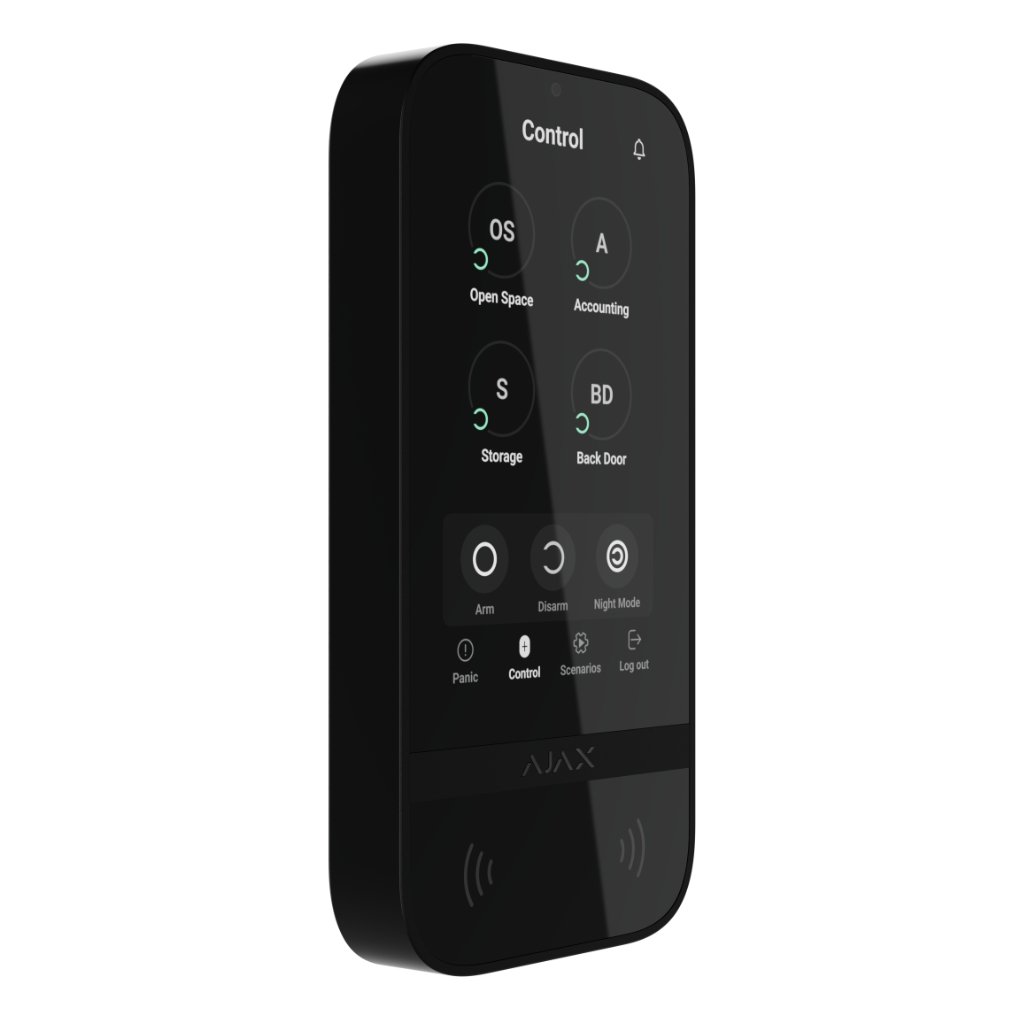 Ajax KeyPad TouchScreen Jeweller. Teclado Táctil con Lector Inalámbrico. Color Negro - Imagen 2
