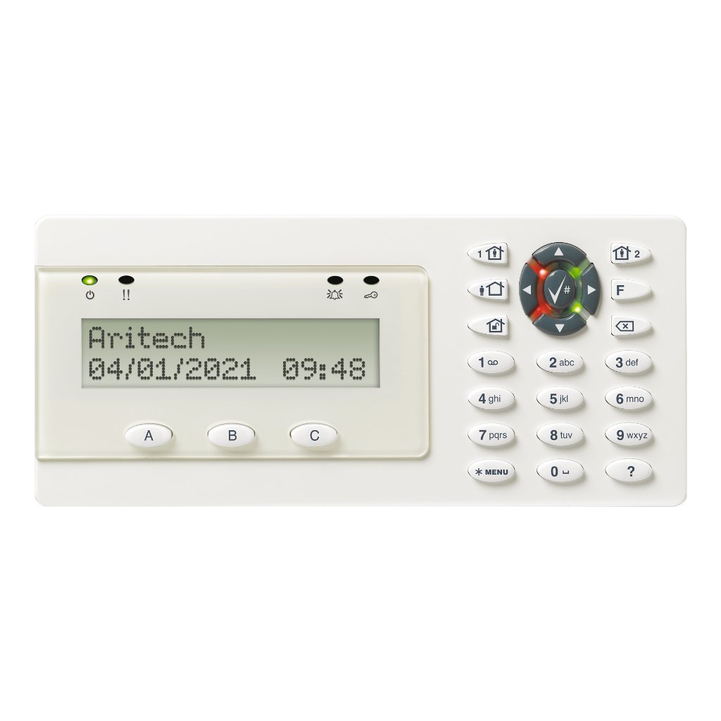AritechTeclado LCD de 2x16 caracteres con lector de tarjetas. Grado 3