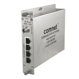 ComnetFour Channel Ethernet over Coax with IEEE 802.3af 15.4W Pass-Through PoE