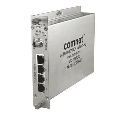 ComnetFour Channel Ethernet over Coax with IEEE 802.3af 15.4W Pass-Through PoE