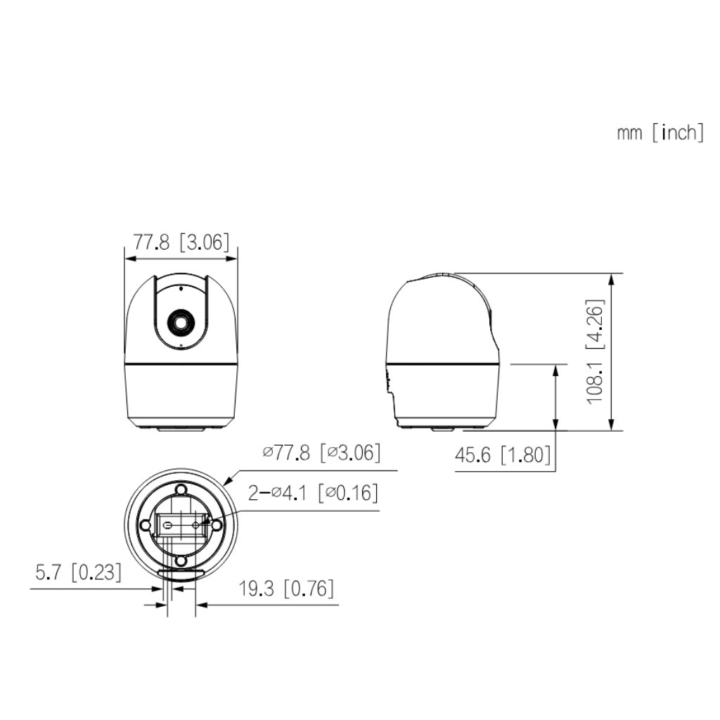 Cubo PT IP H265 5M DN IR10m 2.8mm WiFi Audio SD 5V MIC - Imagen 5