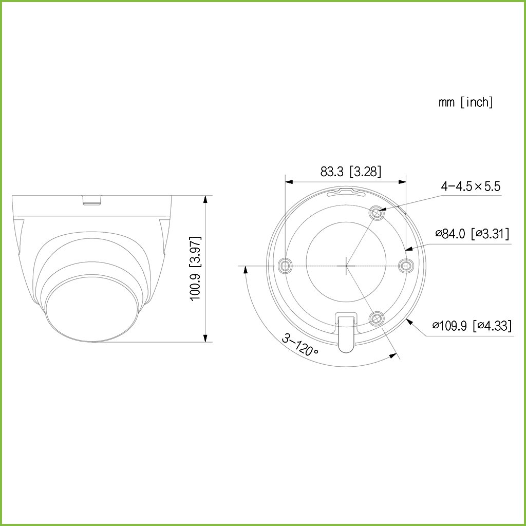 Domo HDCVI 2M dWDR LED30m 2.8mm IP67 PIR Disuasión activa Quick-to-install - Imagen 3