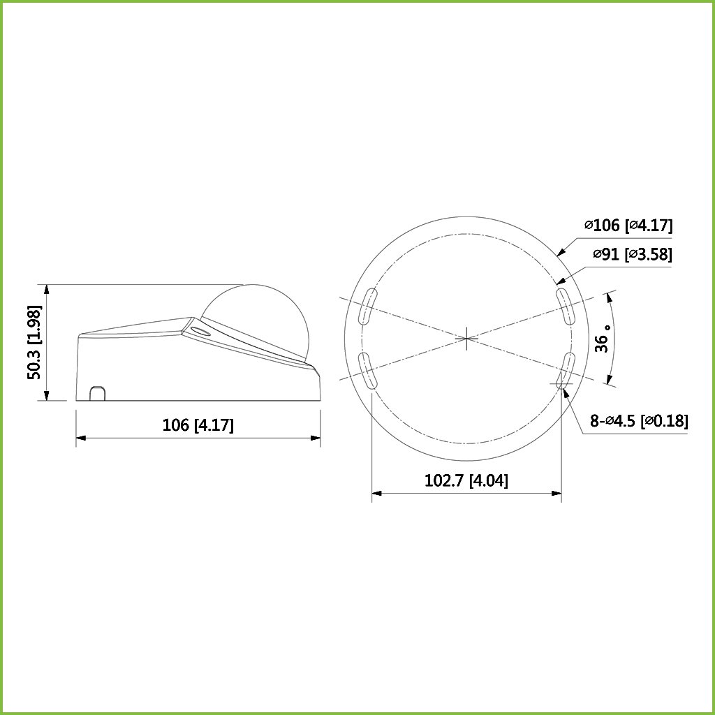 Domo HDCVI 4EN1 5M DN ICR WDR Starlight IR30m 2.8mm IP67 IK10 MIC - Imagen 3