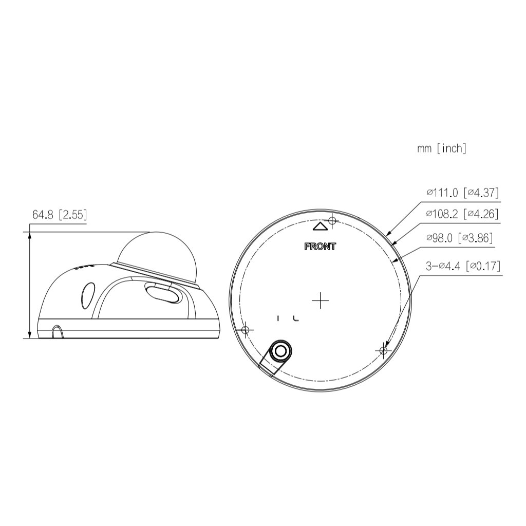 Domo IP H265 2M WDR IR20m 2.8mm IK10 IP67 PoE MOVIL M12 MIC AI - Imagen 3