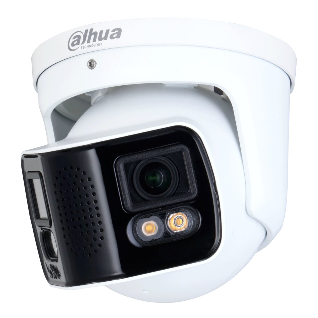 DahuaDomo IP H265 2x4M DUAL-LENS SPLICING FULL COLOR WDR140dB Starlight IR40m 3.6mm IP67 ePoE SD AUDIO MIC E/S AI