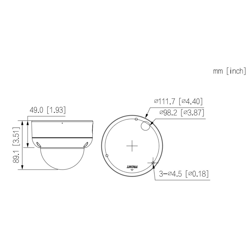 Domo IP H265 4M WDR Iluminación Dual LED40m/IR40m 2.8mm IK10 IP67 PoE SD AUDIO MIC E/S AI - Imagen 2