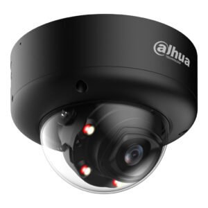 DahuaDomo IP H265 4M WDR140dB Iluminación Dual LED50m/IR60m 2.7-12VFM IK10 IP67 ePoE SD AUDIO MIC E/S AI. Color Negro