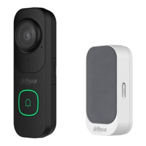 DahuaKIT Vídeo Timbre WiFi 4M negro DB41AB + Timbre WiFi gris DS1AG