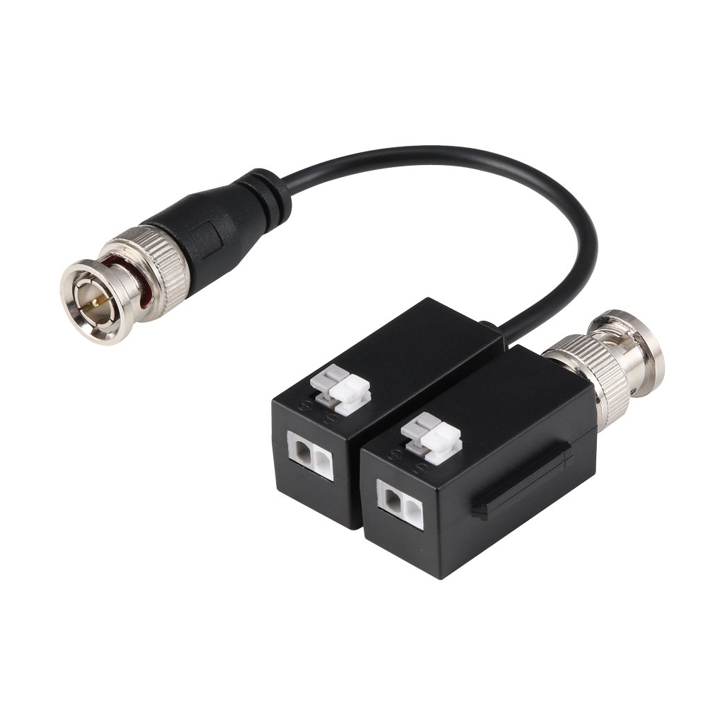 DahuaKit Conversor UTP Vídeo para HDCVI/TVI/AHD hasta 4K Apilable con 1 Cable Flexible y PushPin (2 uds)