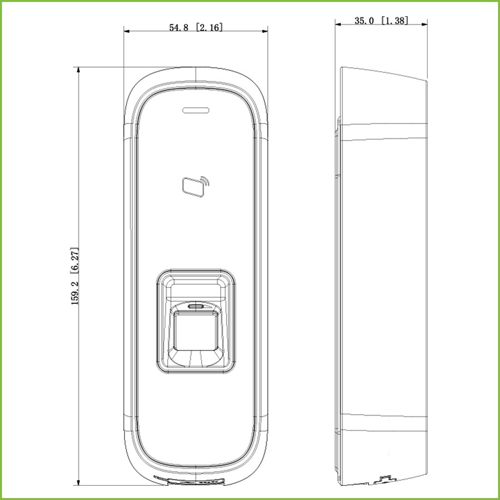 Lector Autónomo Tarjeta EM + Huella RS485 IK10 IP65 - Imagen 2