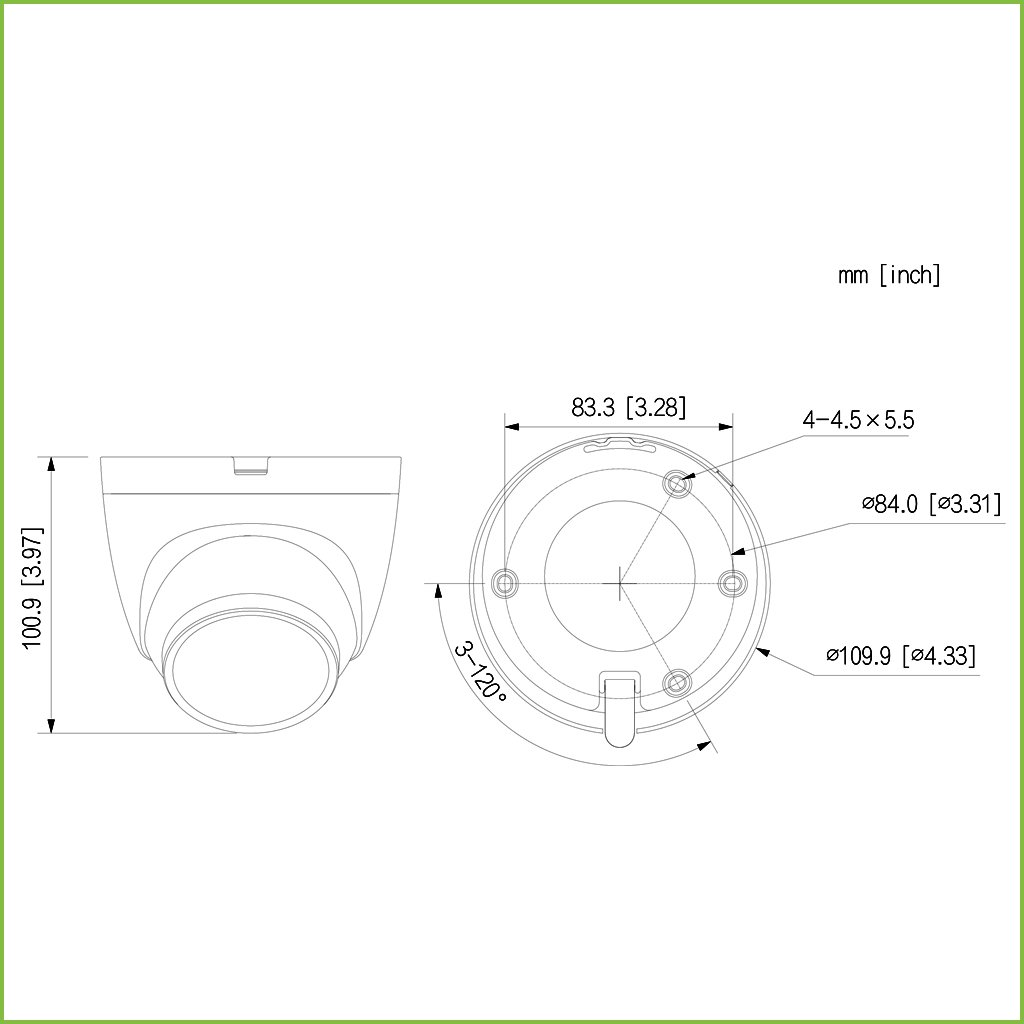 MiniDomo HDCVI 4EN1 2M 1080P WDR Starlight IR40m 2.8mm IP67 MIC Quick-to-install - Imagen 3