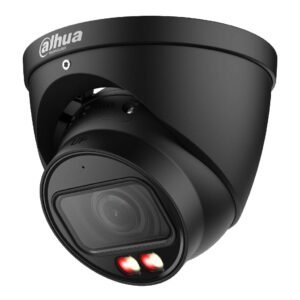 DahuaMiniDomo IP 2M H265 FULL COLOR WDR Iluminación Dual LED50m/IR50m 2.7-13.5mm IP67 PoE MIC AI. Color Negro