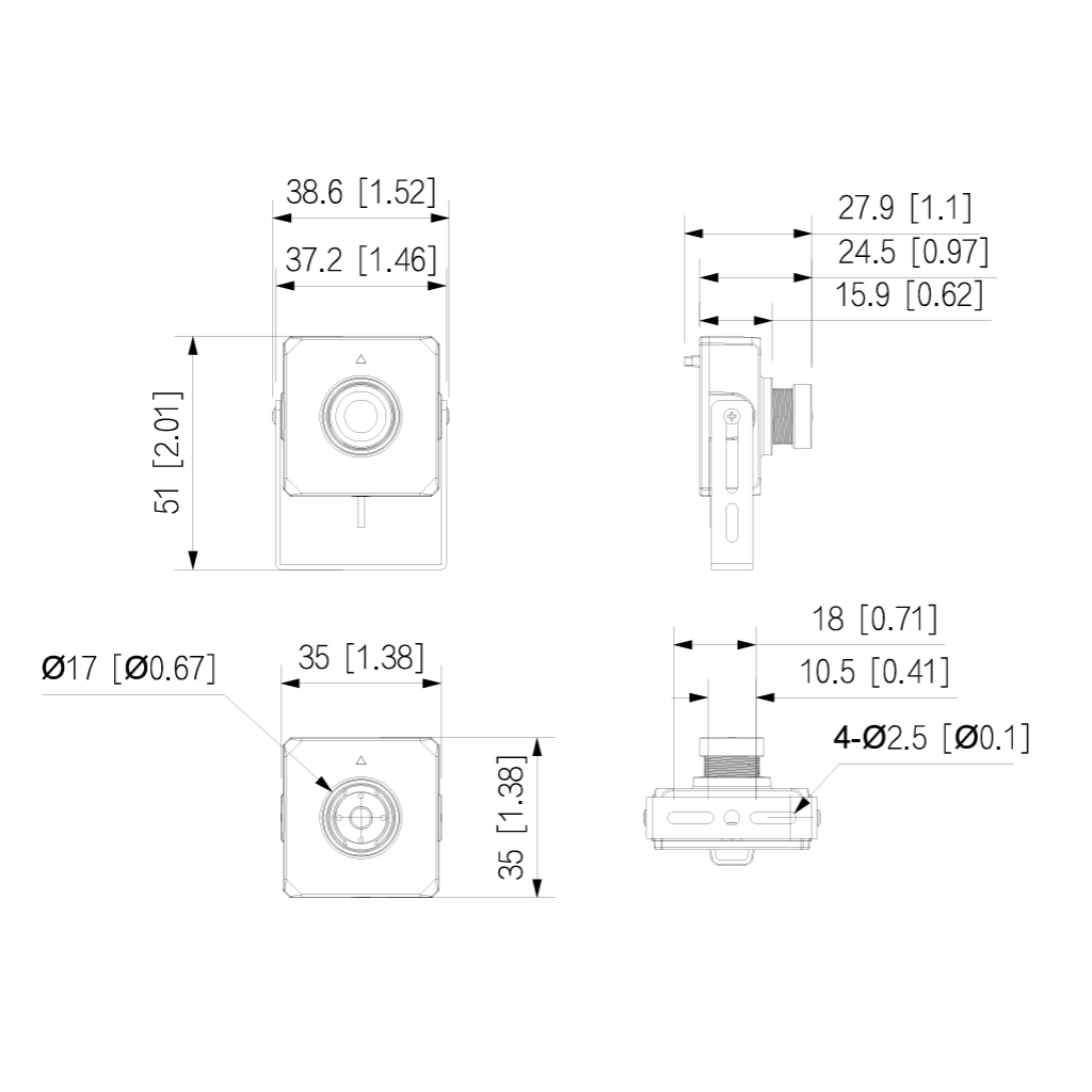 Minicámara IP H265 Pinhole 4M WDR 2.8mm AUDIO E/S + Unidad principal AI - Imagen 3