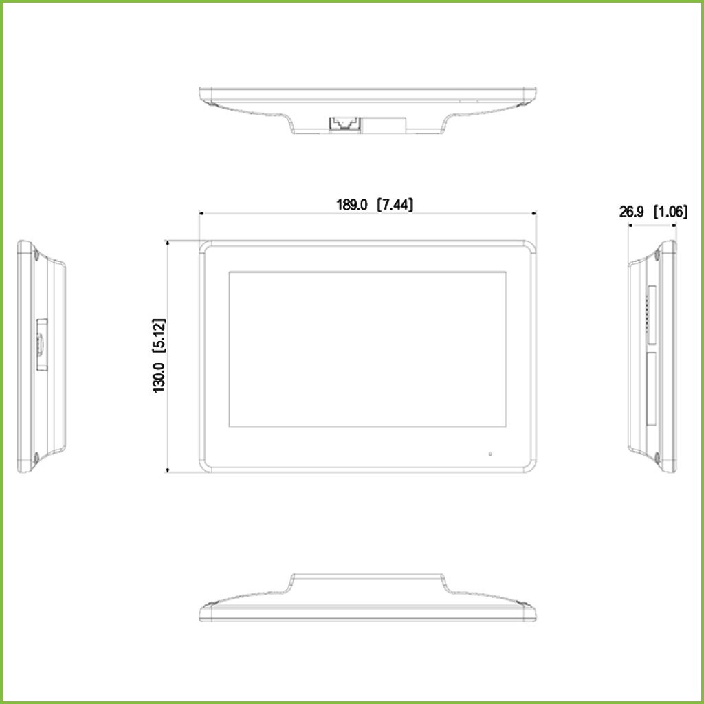 Monitor Interior 7" de Superficie para Videoportero IP Pantalla Táctil PoE SD 6E 1S Alarma Negro - Imagen 2