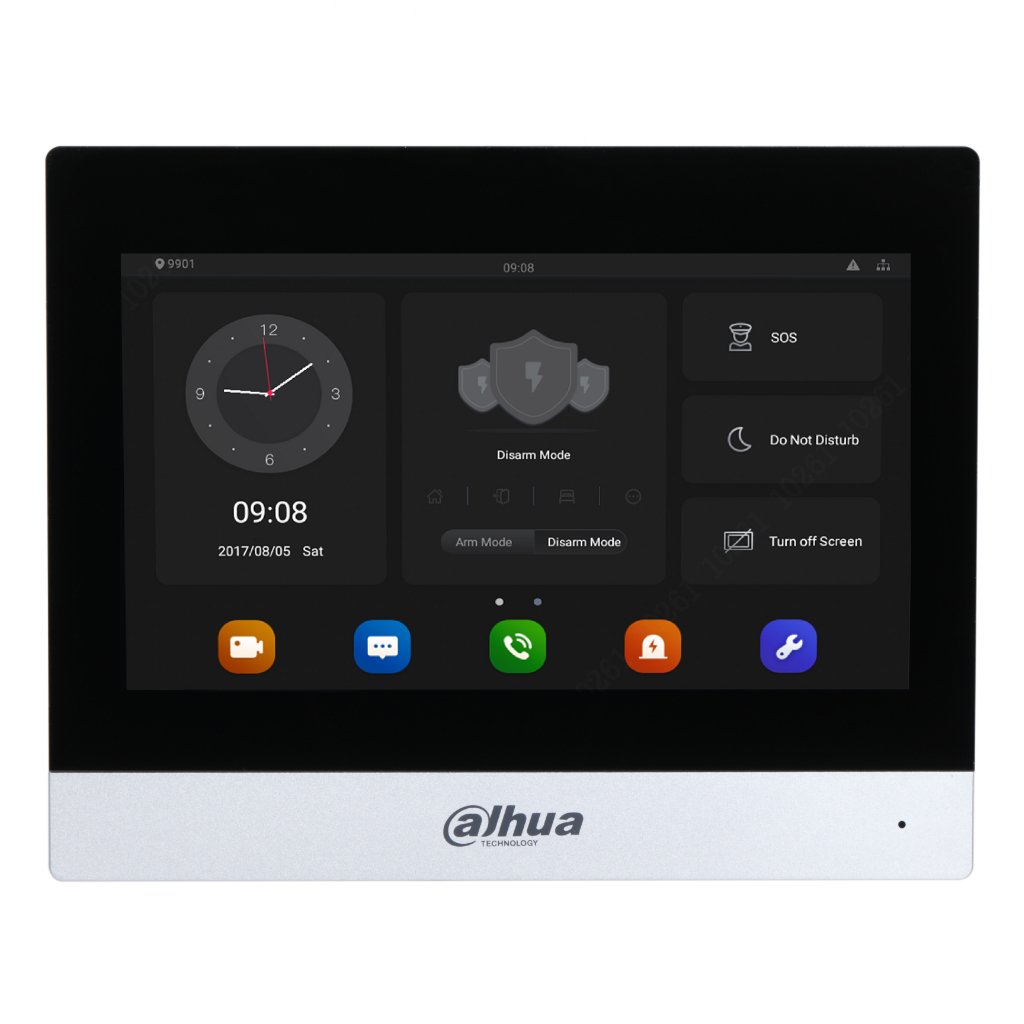 DahuaMonitor Interior 7" de Superficie para Videoportero IP WiFi PoE SD 6E 1S Alarma Negro