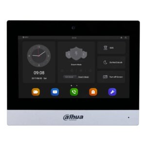 DahuaMonitor Interior 7" de Superficie para Videoportero IP WiFi PoE SD 6E 1S Alarma Negro con Cámara frontal