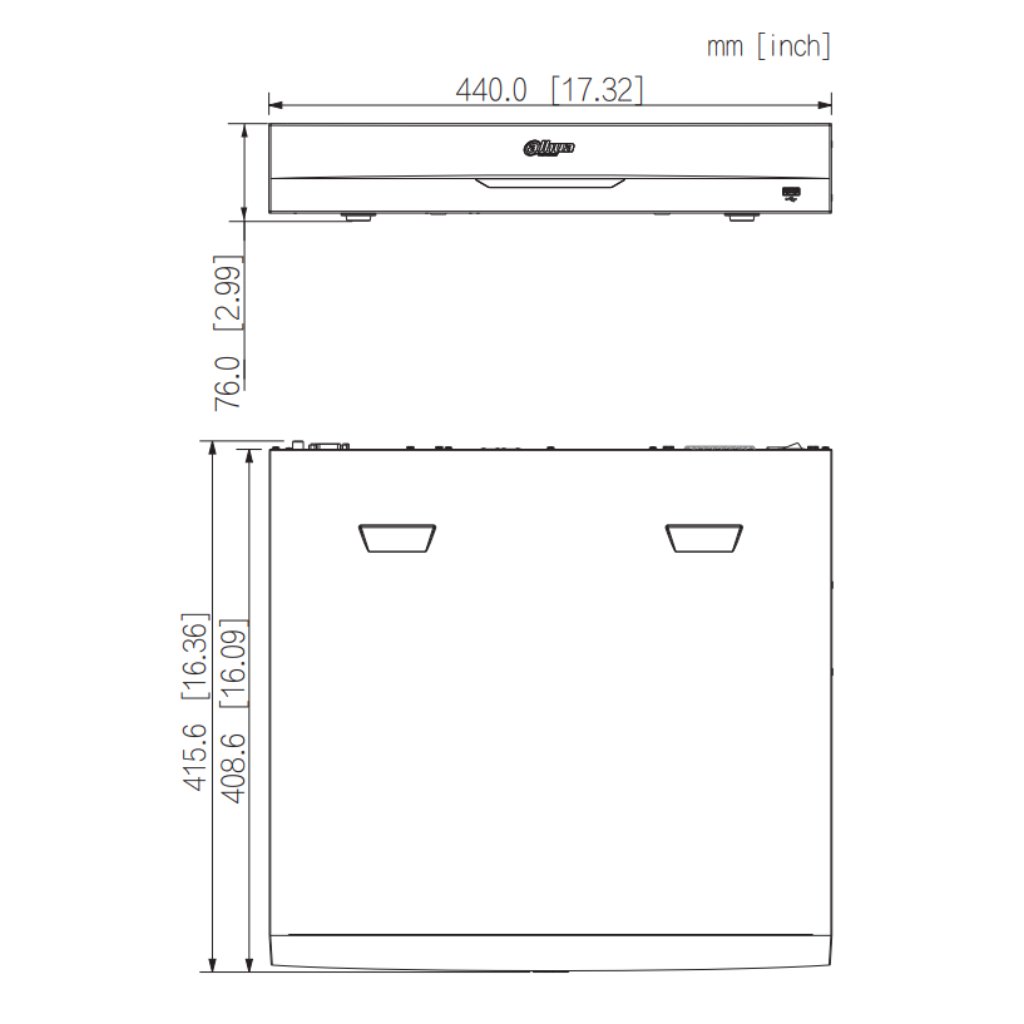 NVR 32ch 448Mbps H265 2xHDMI 4HDD 2RJ45 E/S AI - Imagen 2