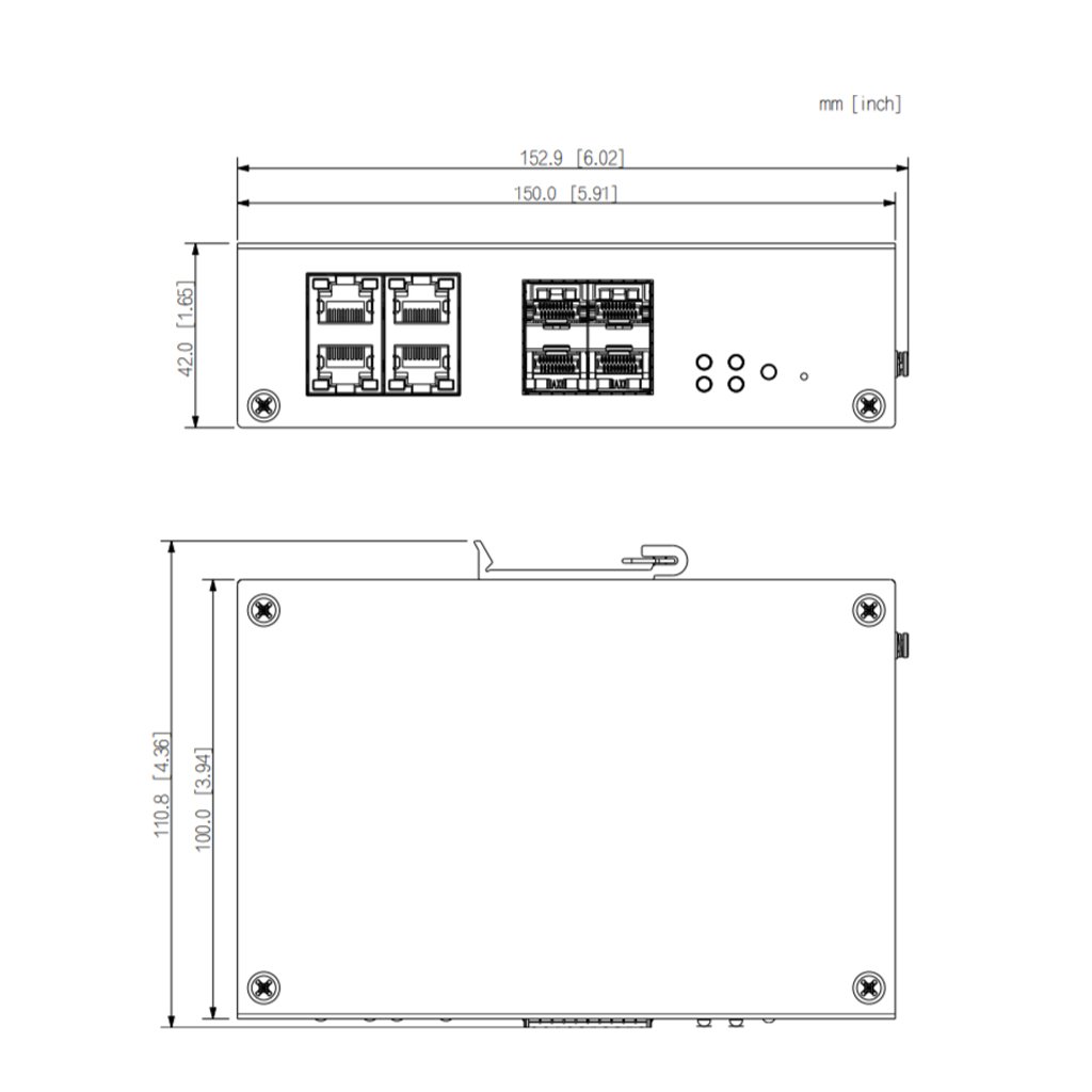 Switch Hardened PoE 4 puertos 10/100 +4SFP Gigabit 60W Gestionable Layer2 - Imagen 4