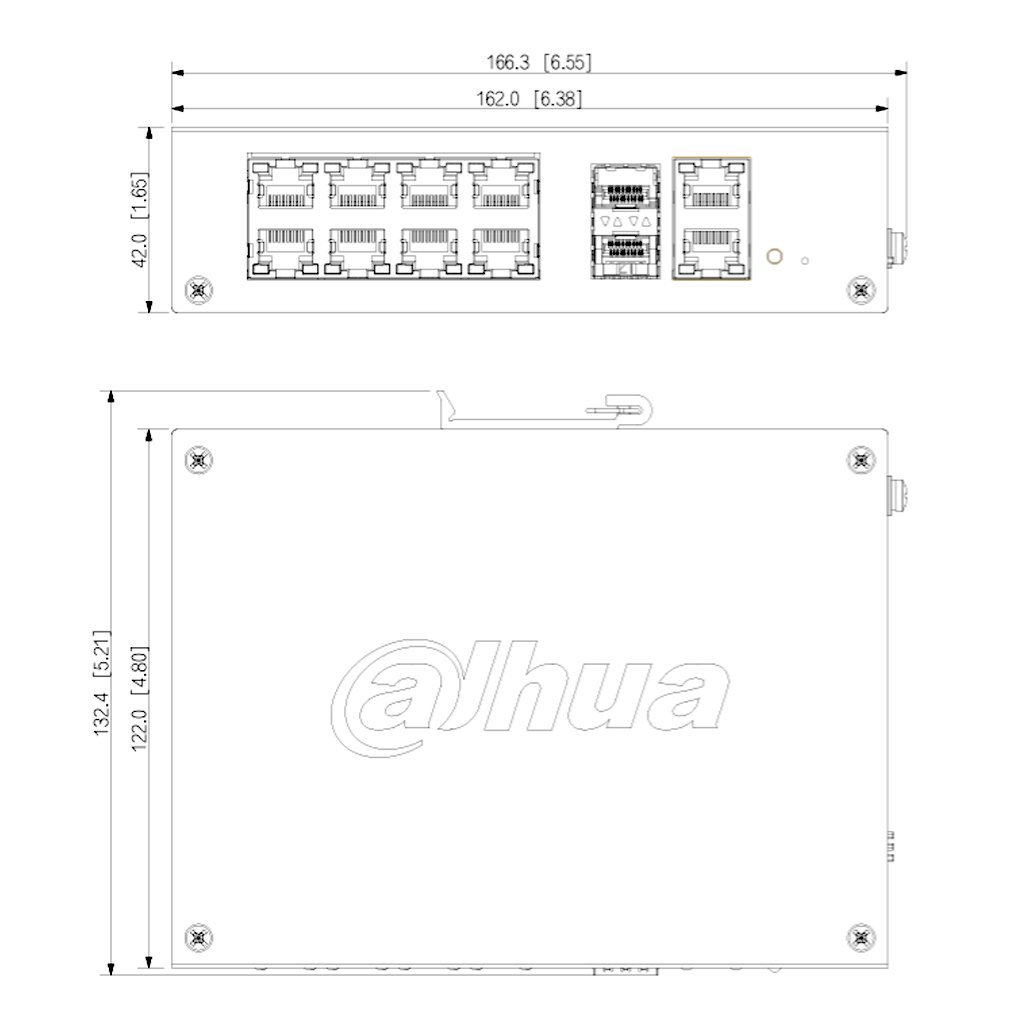 Switch Hardened PoE 8 puertos Gigabit + 2RJ45 Uplink Gigabit + 2SFP Gigabit 110W Gestionable en Cloud Layer2 - Imagen 4