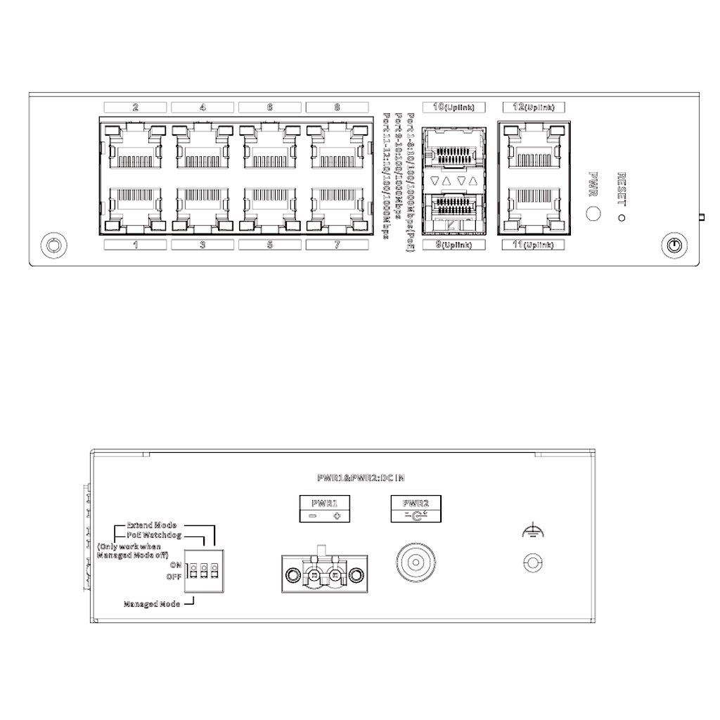 Switch Hardened PoE 8 puertos Gigabit + 2RJ45 Uplink Gigabit + 2SFP Gigabit 110W Gestionable en Cloud Layer2 - Imagen 5
