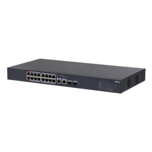 DahuaSwitch PoE 16 puertos 10/100 + 2 Combo Gigabit RJ45/SFP Uplink 240W Gestionable en Cloud Layer2