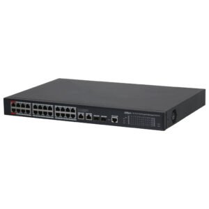 DahuaSwitch PoE 2.0 24 puertos Gigabit + 2 Uplink Gigabit RJ45 + 2SFP Gigabit 360W Gestionable Layer2