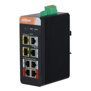 DahuaSwitch PoE 2.0 Industrial 4 puertos Gigabit +3 Uplink Gigabit (2SFP+1RJ45) 120W Gestionable Layer2