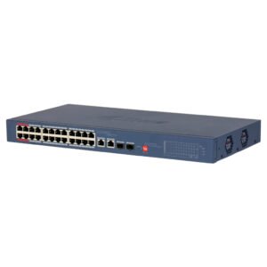 DahuaSwitch PoE 24 puertos 10/100 + 2 Combo Gigabit RJ45/SFP Uplink 240W Gestionable en Cloud Layer2