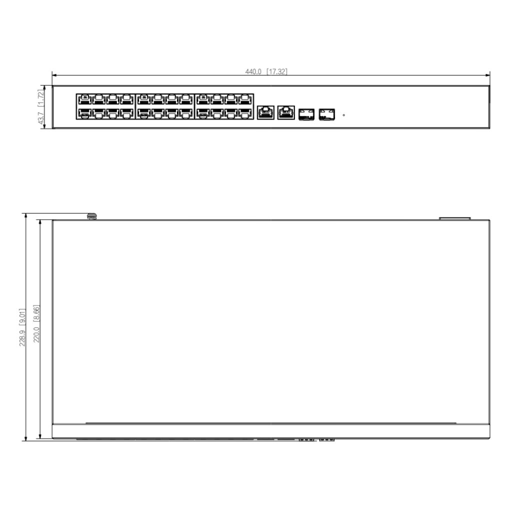 Switch PoE 24 puertos 10/100 + 2 Combo Gigabit RJ45/SFP Uplink 375W Gestionable en Cloud Layer2 - Imagen 2