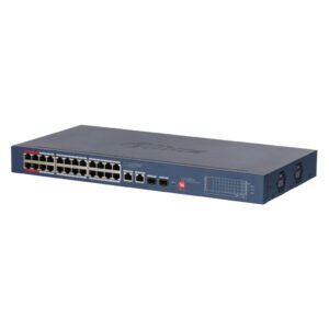 DahuaSwitch PoE 24 puertos Gigabit + 2 Uplink Gigabit RJ45 + 2SFP Gigabit 375W Gestionable en Cloud Layer2