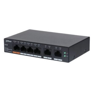 DahuaSwitch PoE 4 puertos 10/100 + 2RJ45 Uplink Gigabit 60W Gestionable en Cloud Layer2
