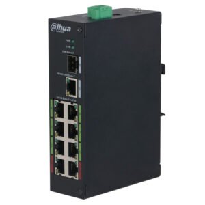 DahuaSwitch Rango Temp Extendida ePoE 8 puertos 10/100 + 1RJ45 Uplink Gigabit + 1SFP Gigabit 120W No_Gestionable Layer 2