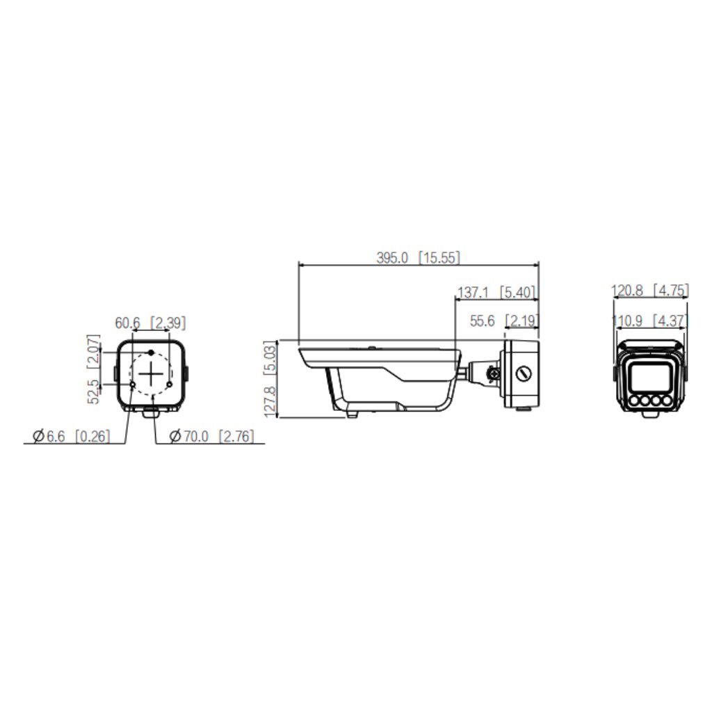 Tubular IP ANPR Acceso H265 4MP IR10m 2.7-12VFM IP67 IK10 E/S PoE AUDIO - Imagen 3