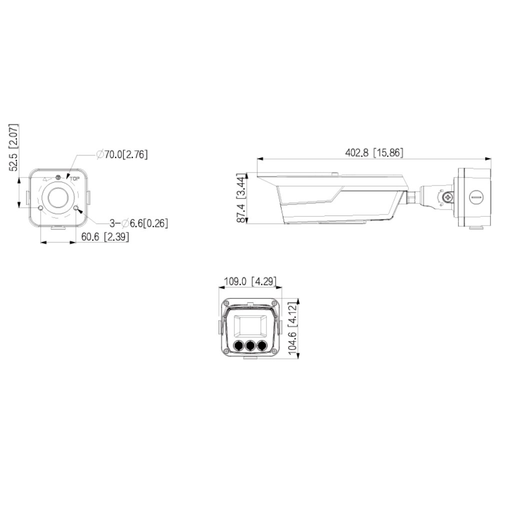 Tubular IP ANPR H265 4MP 3IR850nm 8-32VFM IP68 IK10 PoE E/S AI - Imagen 2