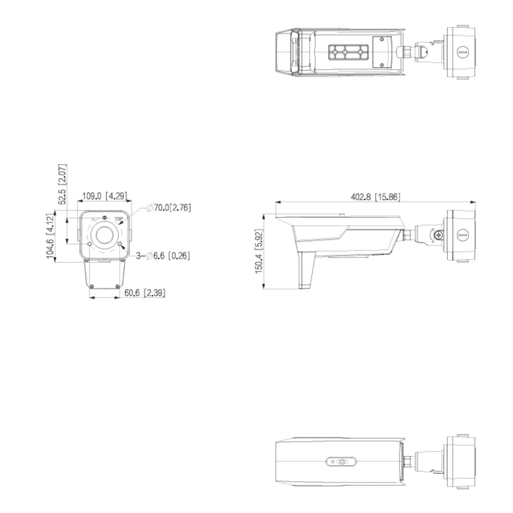 Tubular IP ANPR H265 4MP 3IR850nm 8-32VFM IP68 IK10 PoE E/S AI con Radar de velocidad - Imagen 2