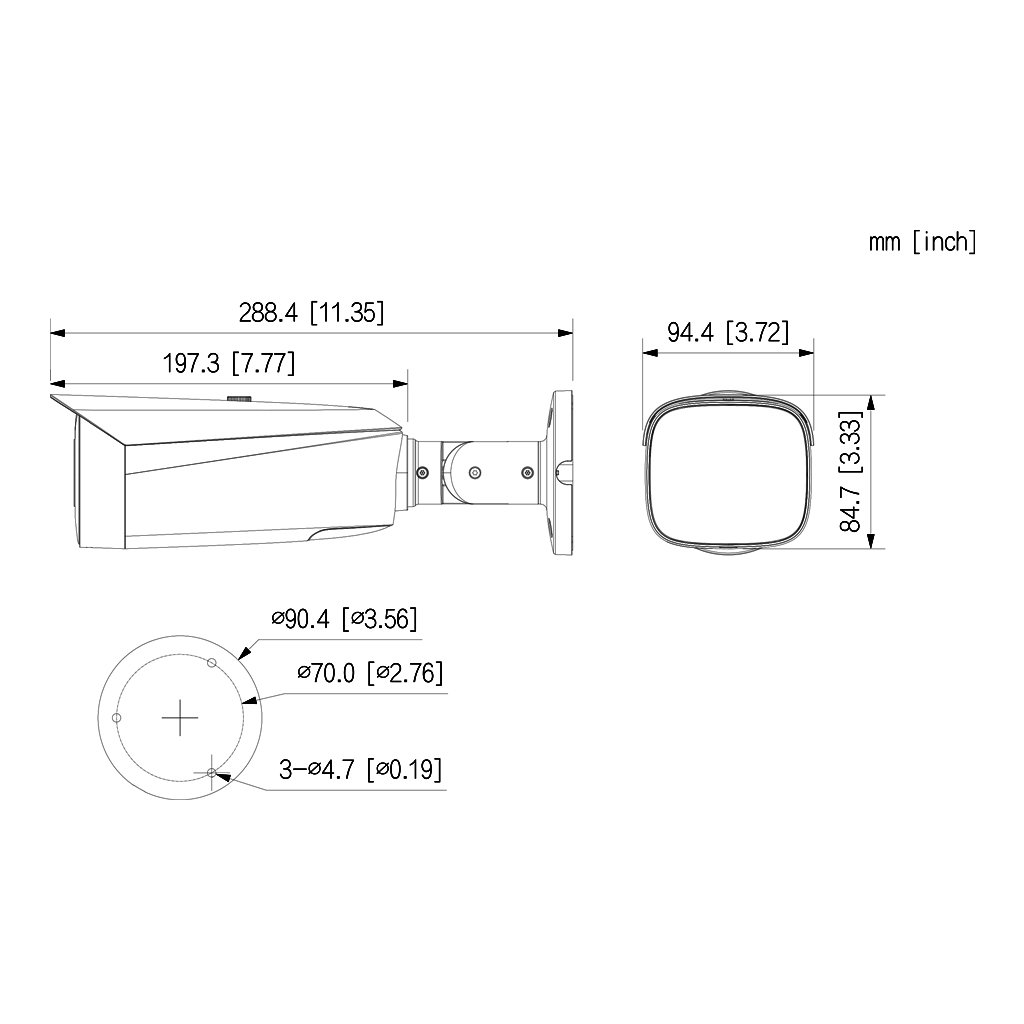 Tubular IP H265 4M DUAL-LENS FULL COLOR 2.0 dWDR Starlight IR50m/2LED 2.8mm IP67 ePoE AUDIO MIC E/S AI - Imagen 3