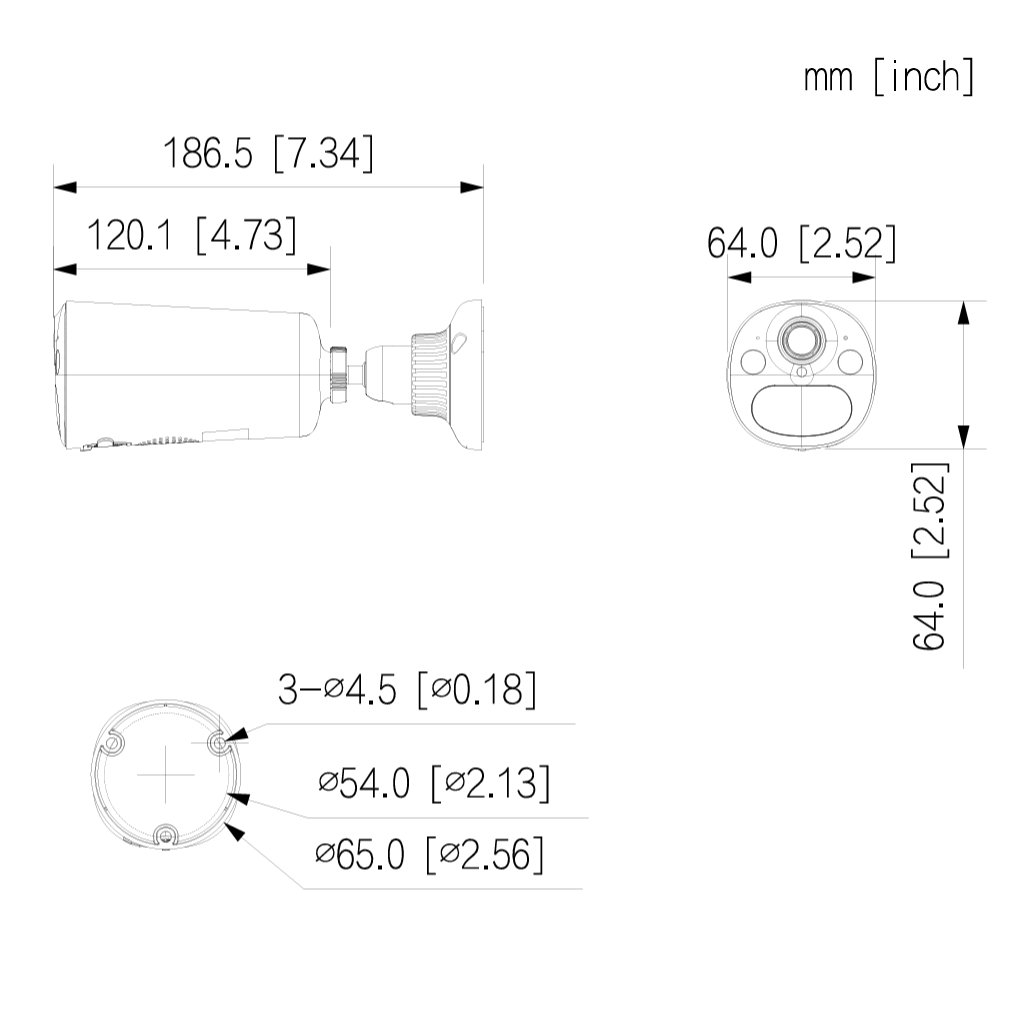 Tubular IP H265 4M Iluminación Dual LED20m/IR15m 2.1mm IP66 PIR MIC/Altavoz WiFi AI color negro con batería + Panel Solar - Imagen 3