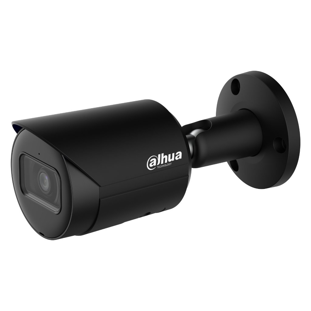 DahuaTubular IP H265 4M WDR Starlight IR30m 2.8mm IP67 PoE MIC AI Color Negro