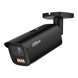 DahuaTubular IP H265 4M WDR140dB Iluminación Dual LED60m/IR60m 2.7-12VFM IK10 IP67 ePoE SD AUDIO MIC E/S AI. Color Negro
