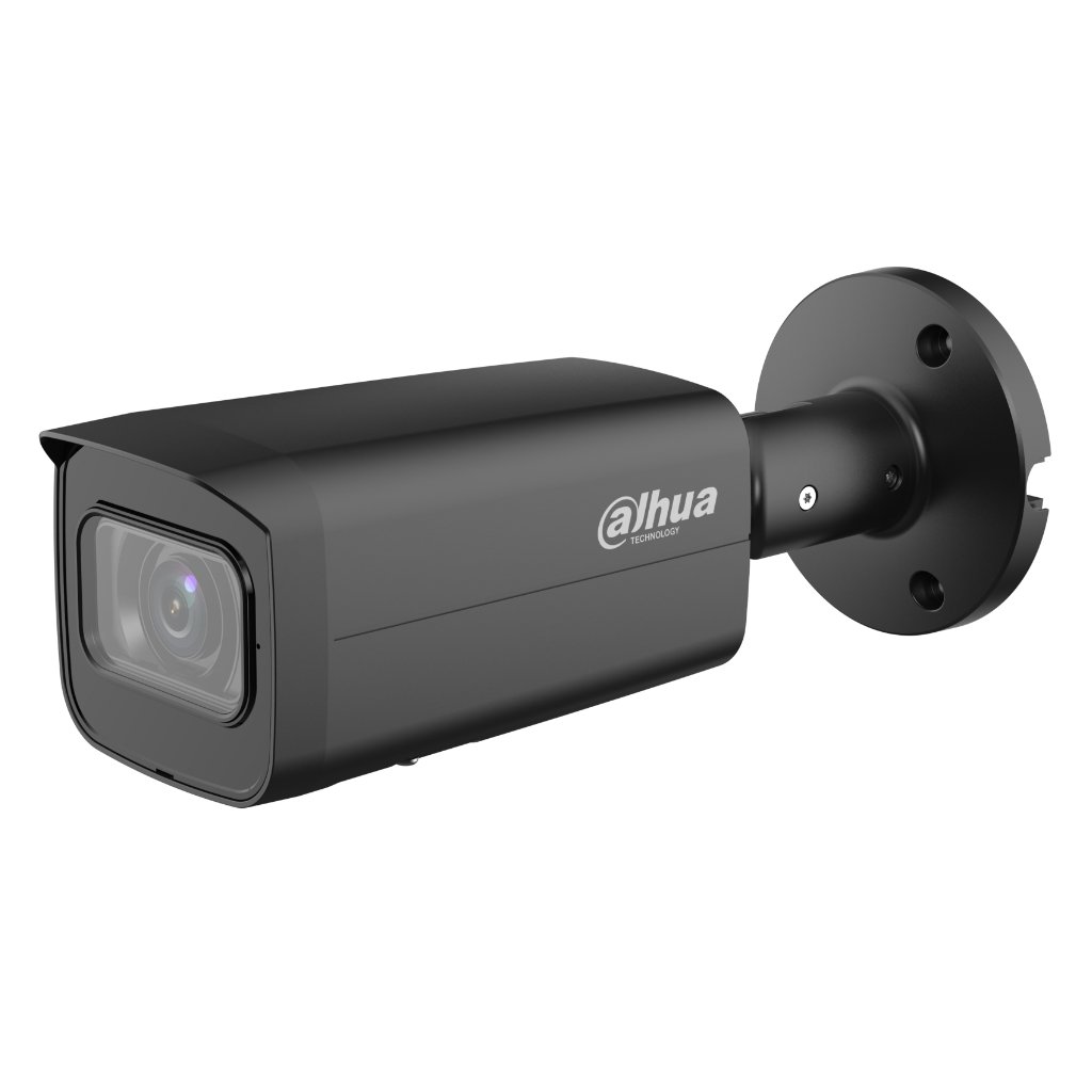 DahuaTubular IP H265 8M WDR Starlight IR60m 2.7-13.5VFM IP67 PoE SD MIC AI. Color negro