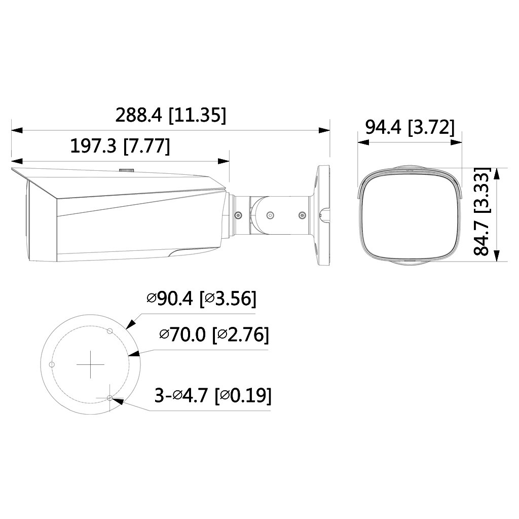 Tubular IP TiOC 2.0 H265 5M WDR IVS SMD Iluminación Dual LED30m/IR30m 3.6mm IP67 PoE MIC AUDIO E/S AI - Imagen 2
