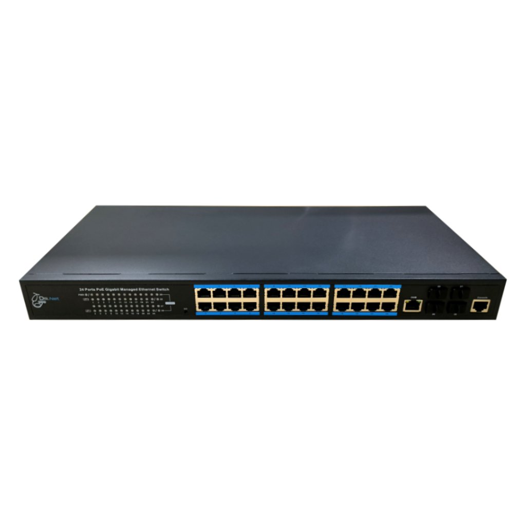 DrNETSwitch PoE 24 puertos Gigabit + 4 SFP 10Gbps 370W Gestionable Layer3